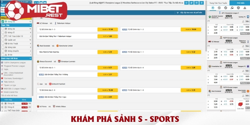 S - Sports | Sảnh thể thao đẳng cấp nhất nhà cái Mibet 1 kham-pha-sanh-s-sports