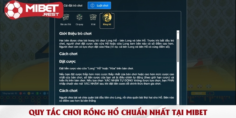 Mẹo Chơi Rồng Hổ Mibet - Cách tính điểm và 3 mẹo chơi chuẩn 1 quy-tac-choi-rong-ho-chuan-nhat-tai-mibet